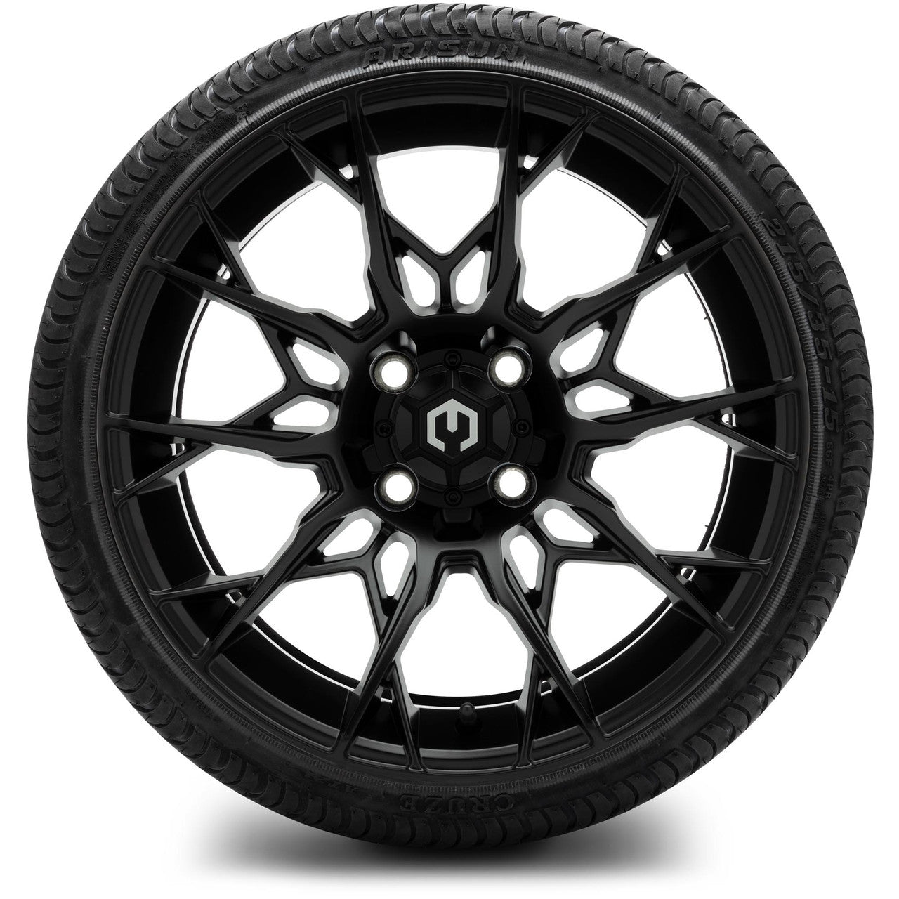 MODZ® 15" Chaos Matte Black Wheels & Street Tires Combo