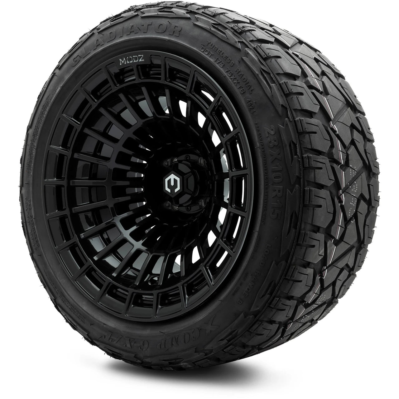 MODZ® 15x10" Felon Glossy Black Wheels & Off-Road Tires Combo