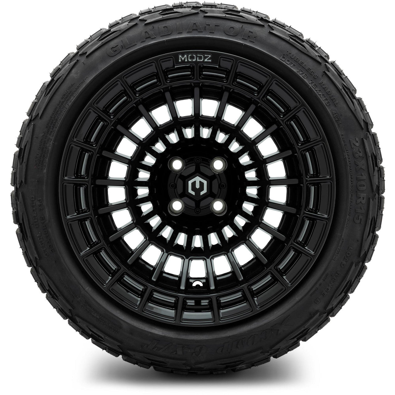 MODZ® 15x10" Felon Glossy Black Wheels & Off-Road Tires Combo