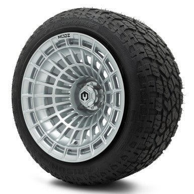 MODZ® 15x10" Felon Silver Wheels & Off-Road Tires Combo