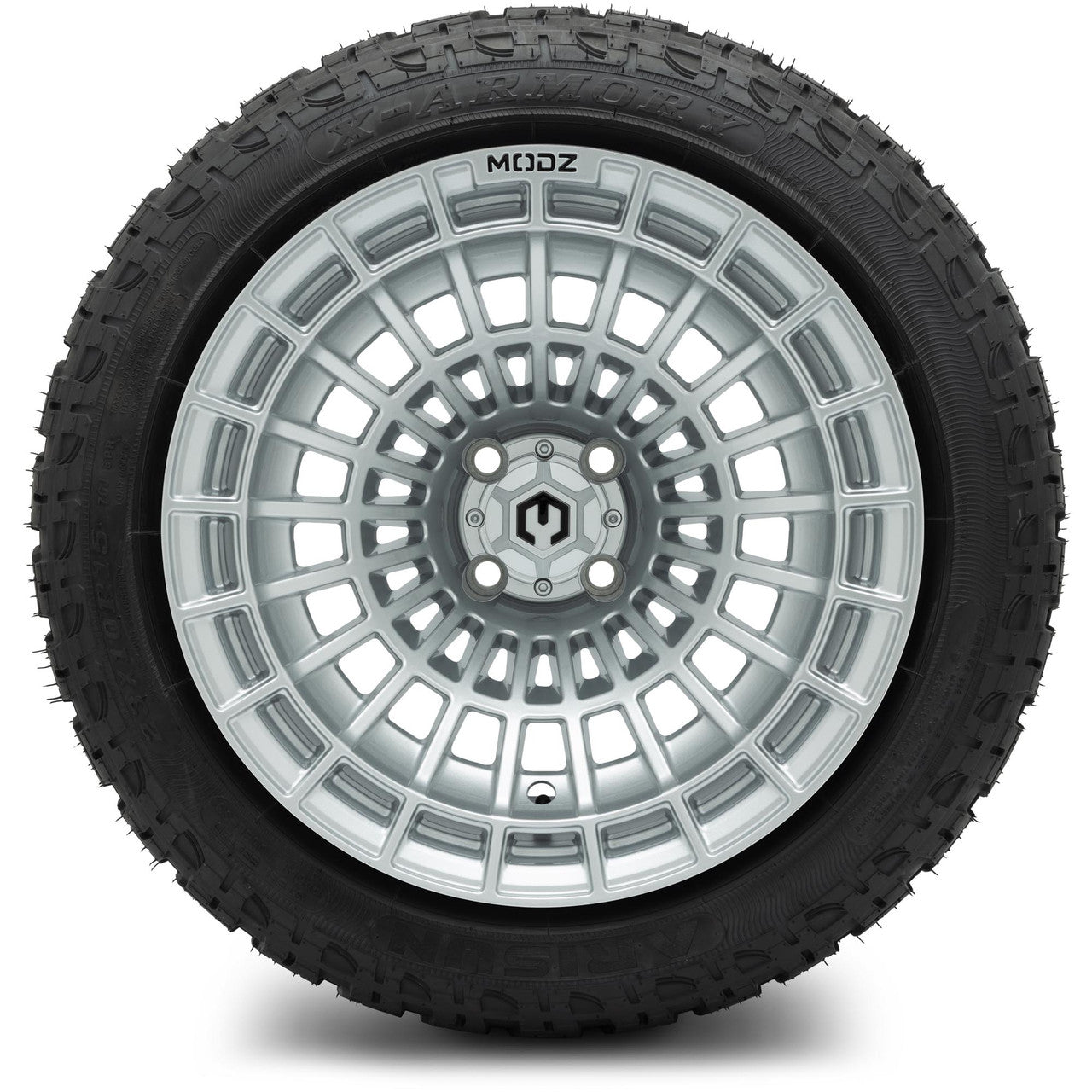 MODZ® 15x10" Felon Silver Wheels & Off-Road Tires Combo