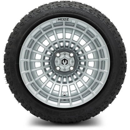 MODZ® 15x10" Felon Silver Wheels & Off-Road Tires Combo