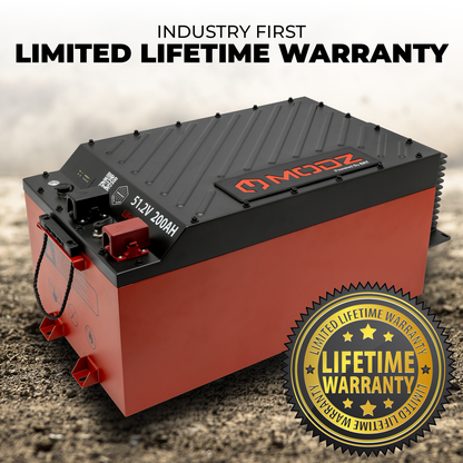 MODZ® Universal 48 Volt (51.2v) 200Ah Blade Lithium Golf Cart Battery Bundle with Built-In Heater