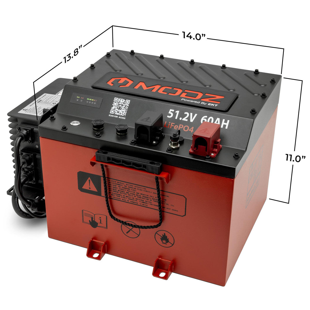 MODZ® Universal 48 Volt (51.2v) 60Ah Nano Lithium Golf Cart Battery Bundle