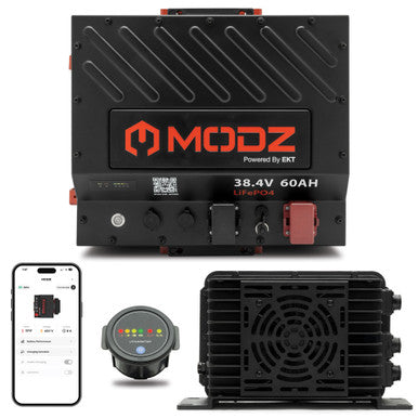 MODZ® Universal 36 Volt (38.4v) 60Ah Nano Lithium Golf Cart Battery Bundle