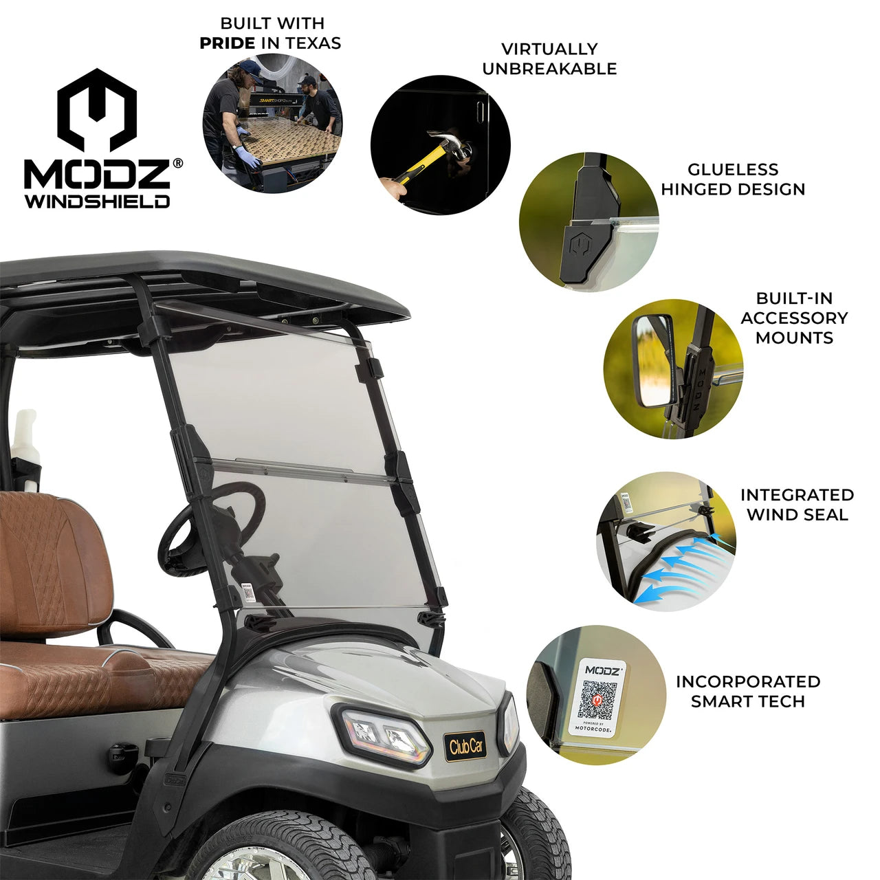MODZ® Windshield for Club Car