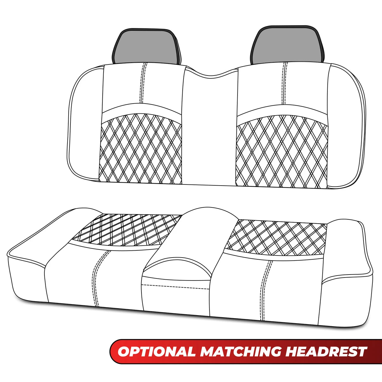 MODZ® FS1 FRONT SEAT FOR CLUB CAR, EZGO, ICON/EV1 & YAMAHA - CUSTOM