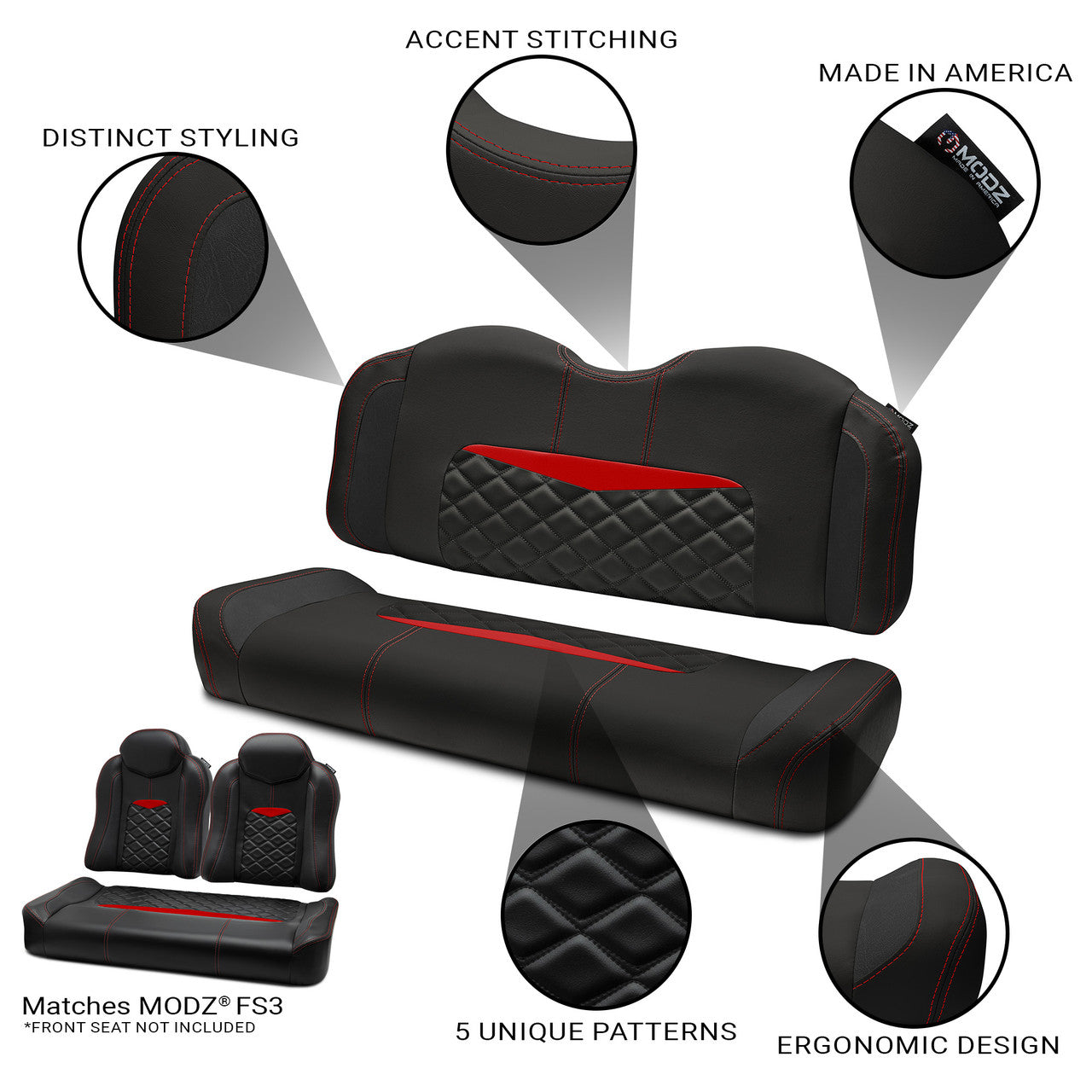 MODZ® RSC3 Rear Seat Cushion - Black