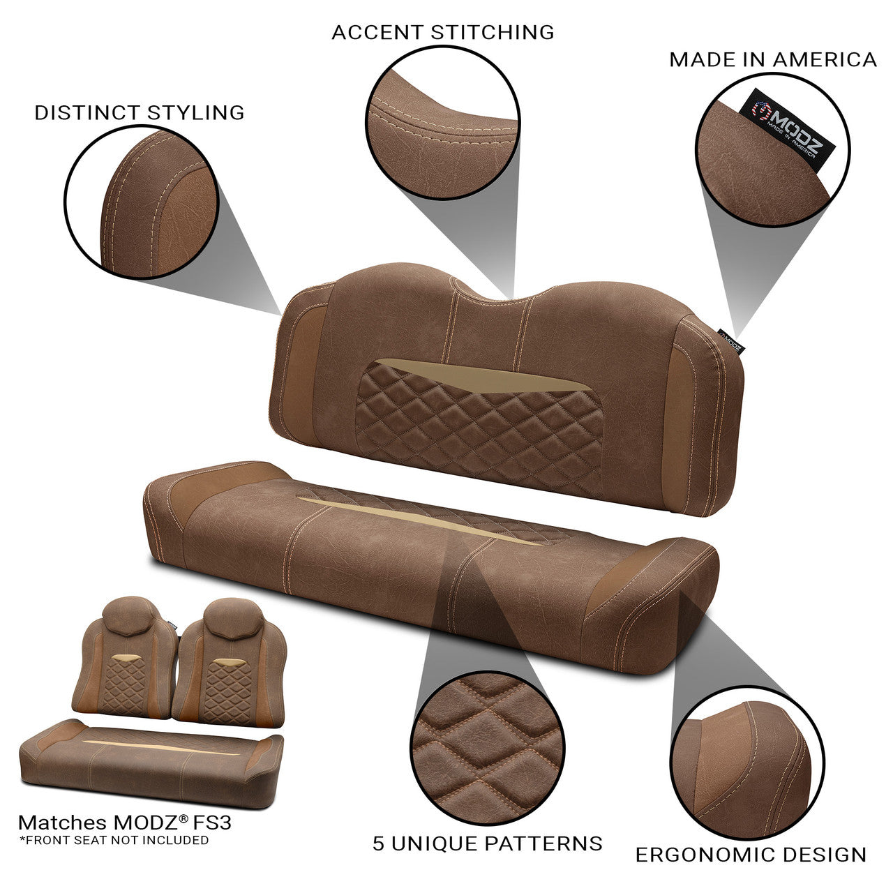 MODZ® RSC3 Rear Seat Cushion - Brown