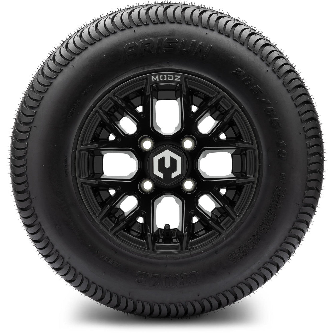 MODZ® 10" Matrix Glossy Black Wheels & Street Tires Combo