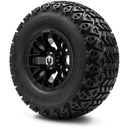 MODZ® 10" Matrix Glossy Black Wheels & Off-Road Tires Combo