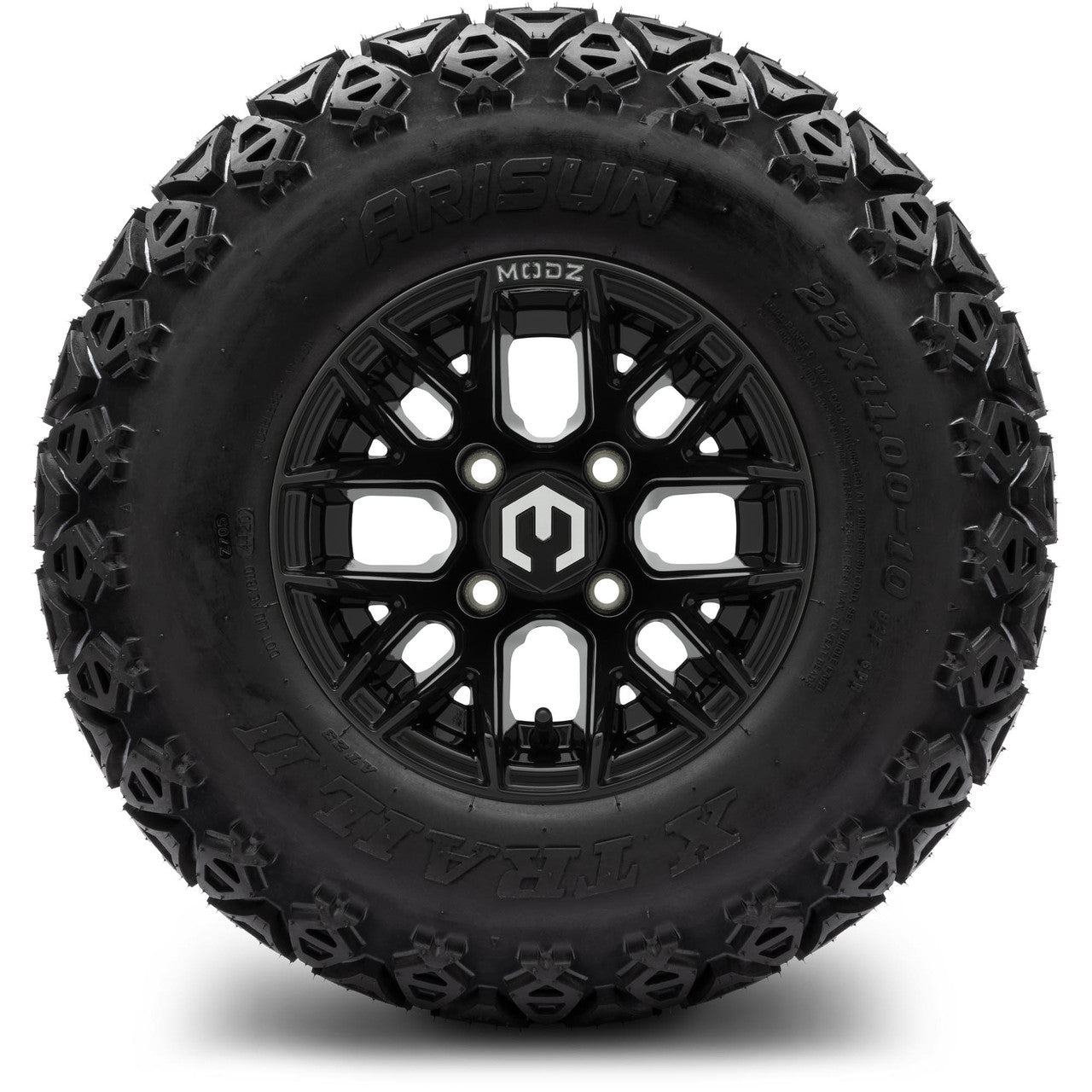 MODZ® 10" Matrix Glossy Black Wheels & Off-Road Tires Combo