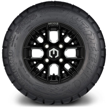 MODZ® 10" Matrix Glossy Black Wheels & Street Tires Combo
