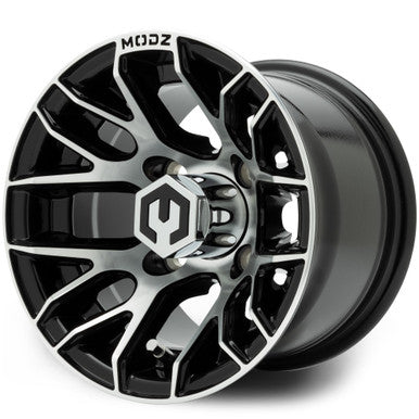 MODZ® Matrix Machined Black 10" Golf Cart Wheel