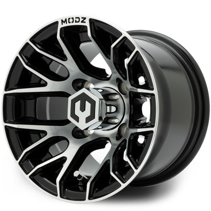 MODZ® Matrix Machined Black 10" Golf Cart Wheel