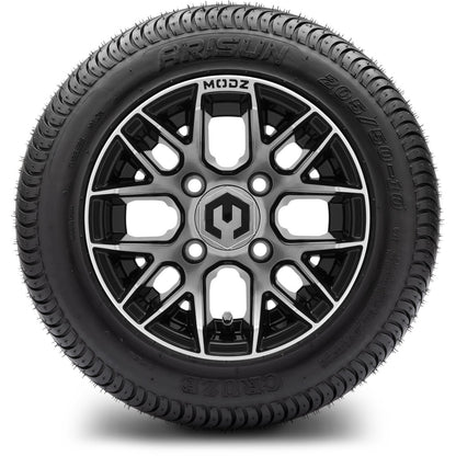 MODZ® 10" Matrix Machined Black Wheels & Street Tires Combo