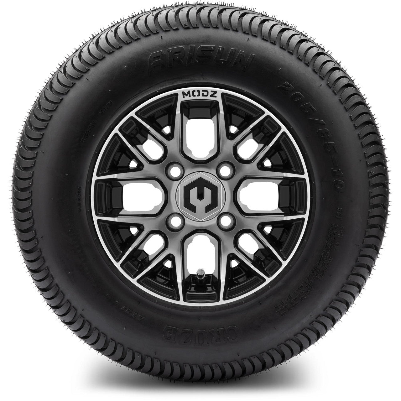 MODZ® 10" Matrix Machined Black Wheels & Street Tires Combo