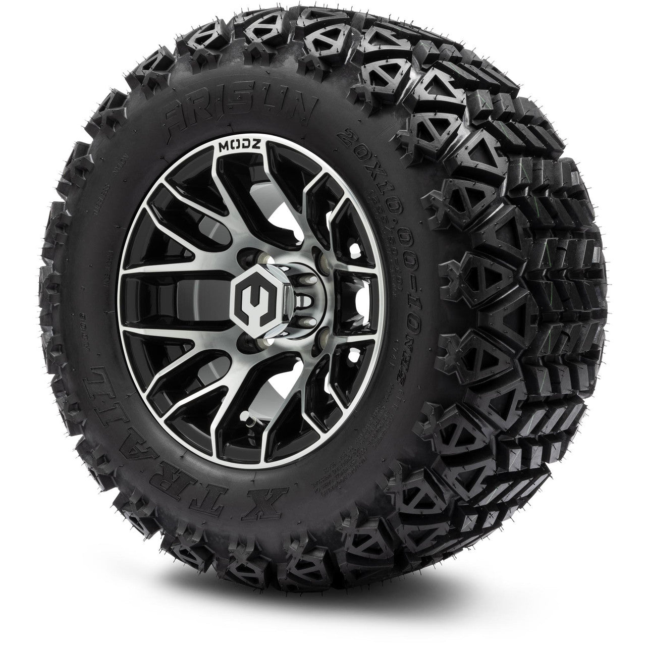 MODZ® 10" Matrix Machined Black Wheels & Off-Road Tires Combo