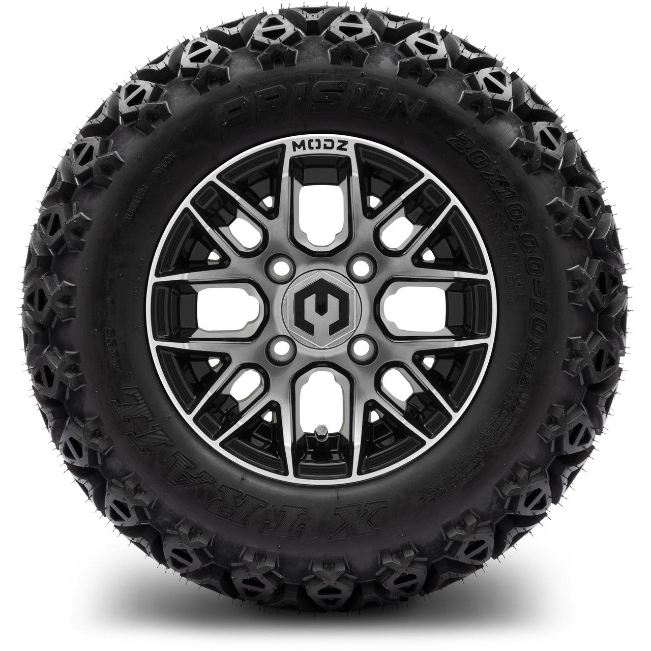 MODZ® 10" Matrix Machined Black Wheels & Off-Road Tires Combo