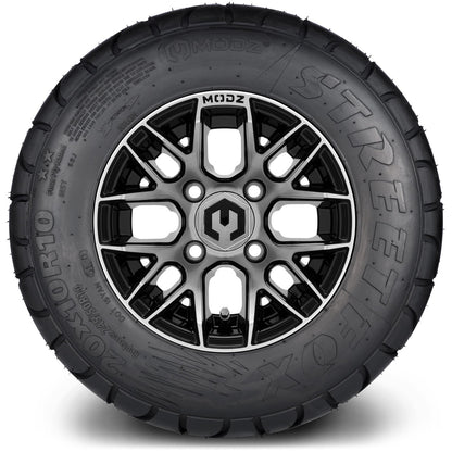 MODZ® 10" Matrix Machined Black Wheels & Street Tires Combo