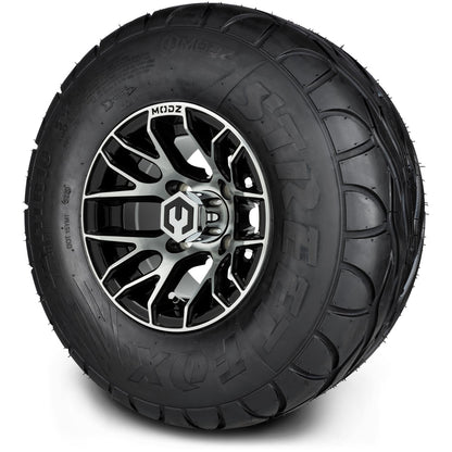 MODZ® 10" Matrix Machined Black Wheels & Street Tires Combo