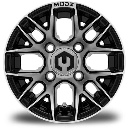 MODZ® Matrix Machined Black 10" Golf Cart Wheel