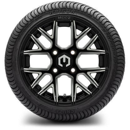 MODZ® 12" Matrix Glossy Black with Ball Mill Wheels & Street Tires Combo