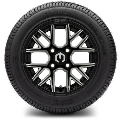 MODZ® 12" Matrix Glossy Black with Ball Mill Wheels & Street Tires Combo