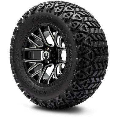 MODZ® 12" Matrix Glossy Black with Ball Mill Wheels & Off-Road Tires Combo