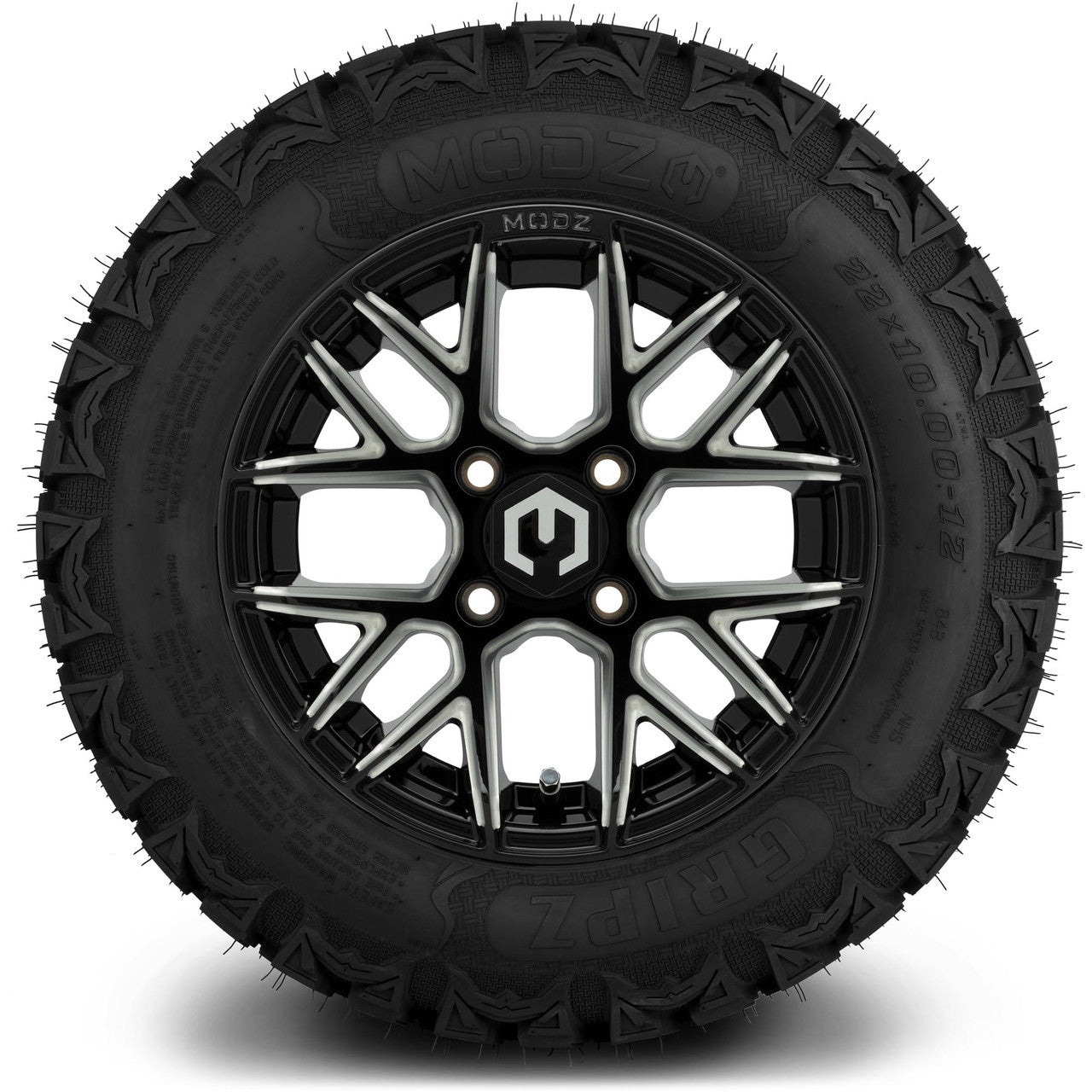 MODZ® 12" Matrix Glossy Black with Ball Mill Wheels & Off-Road Tires Combo