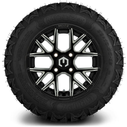 MODZ® 12" Matrix Glossy Black with Ball Mill Wheels & Off-Road Tires Combo