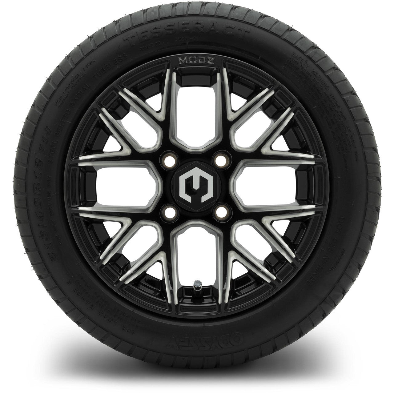 MODZ® 12" Matrix Glossy Black with Ball Mill Wheels & Street Tires Combo