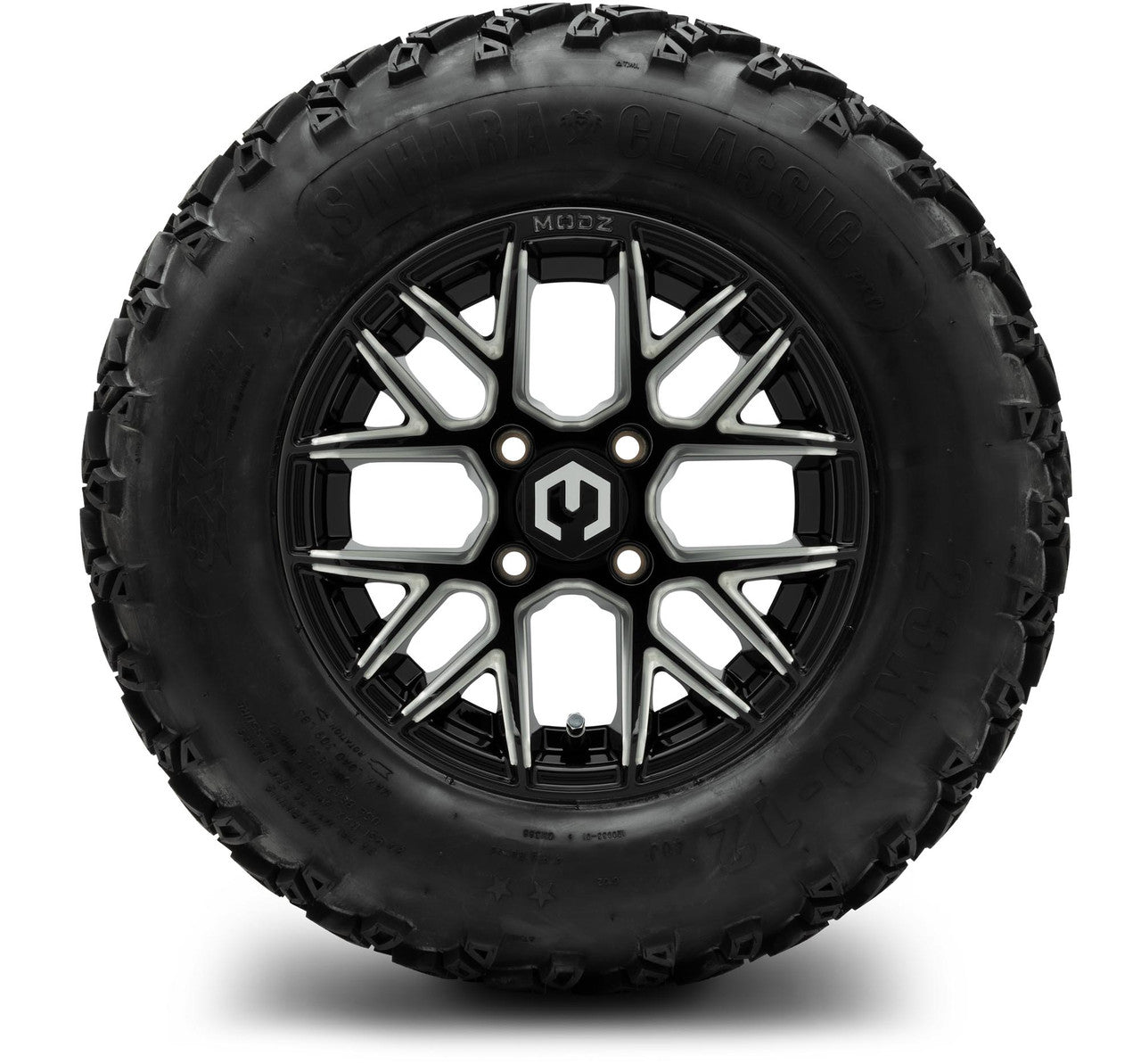 MODZ® 12" Matrix Glossy Black with Ball Mill Wheels & Off-Road Tires Combo