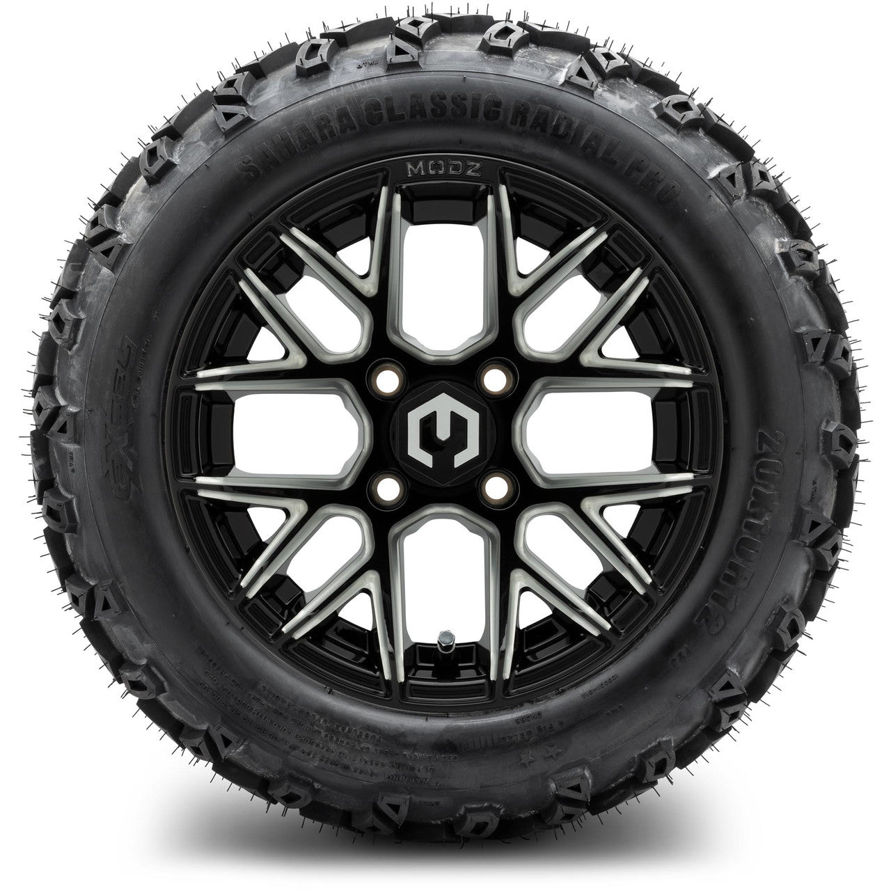 MODZ® 12" Matrix Glossy Black with Ball Mill Wheels & Off-Road Tires Combo
