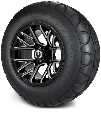 MODZ® 12" Matrix Glossy Black with Ball Mill Wheels & Street Tires Combo