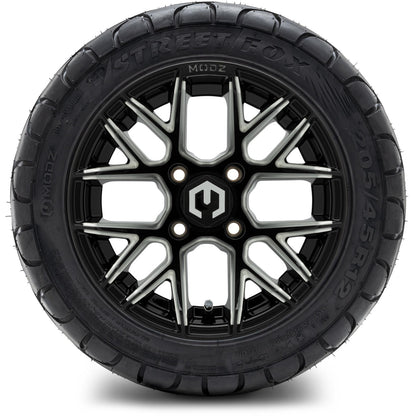 MODZ® 12" Matrix Glossy Black with Ball Mill Wheels & Street Tires Combo