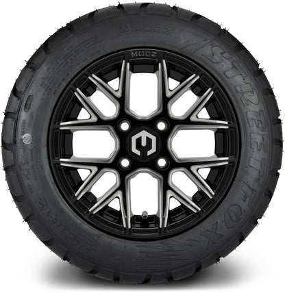 MODZ® 12" Matrix Glossy Black with Ball Mill Wheels & Street Tires Combo