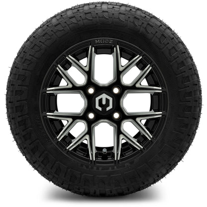 MODZ® 12" Matrix Glossy Black with Ball Mill Wheels & Off-Road Tires Combo
