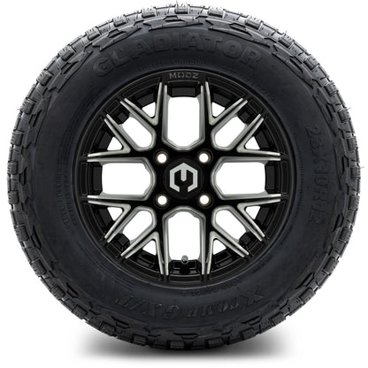 MODZ® 12" Matrix Glossy Black with Ball Mill Wheels & Off-Road Tires Combo