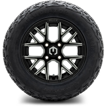 MODZ® 12" Matrix Glossy Black with Ball Mill Wheels & Off-Road Tires Combo