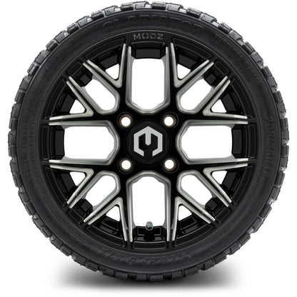 MODZ® 12" Matrix Glossy Black with Ball Mill Wheels & Off-Road Tires Combo