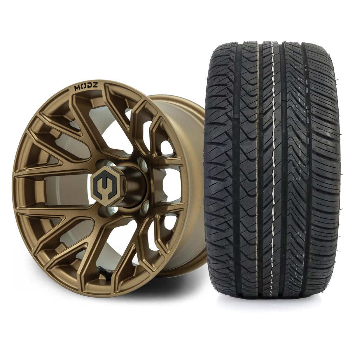 MODZ Matrix  12x7 Matte Bronze Wheel & X Comp Golf H/T Tire