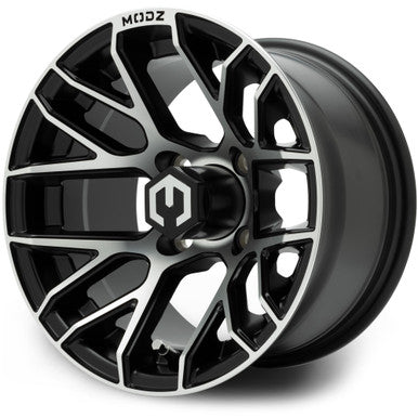 MODZ® Matrix Machined Matte Black 12" Golf Cart Wheel
