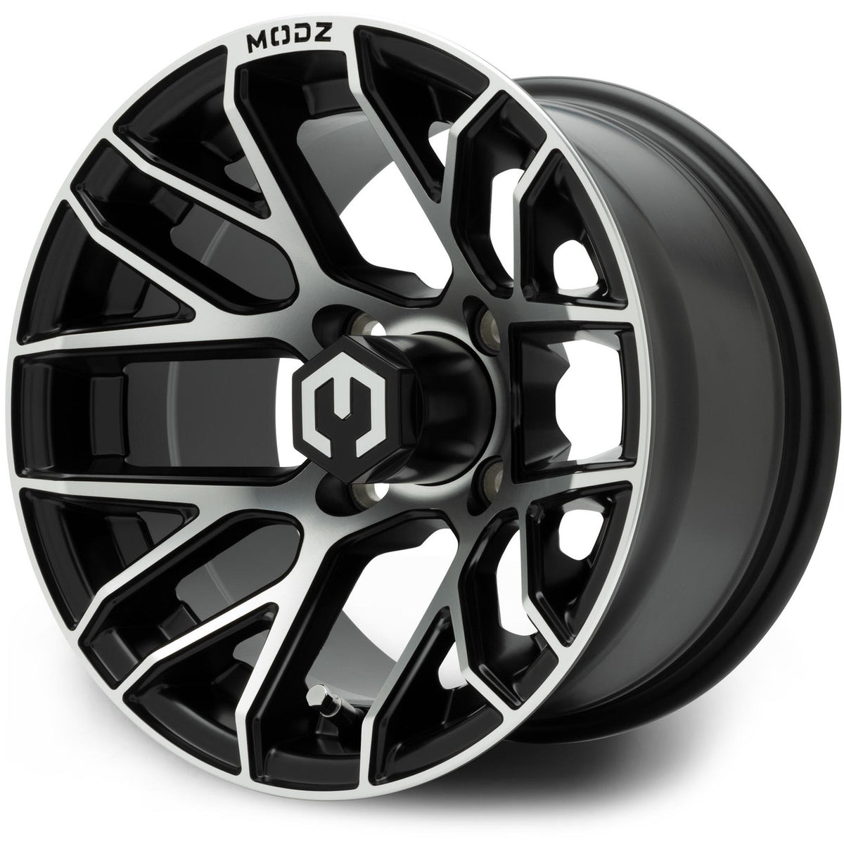 MODZ® Matrix Machined Matte Black 12" Golf Cart Wheel