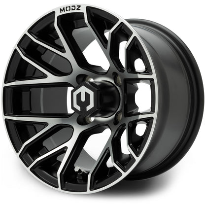 MODZ® Matrix Machined Matte Black 12" Golf Cart Wheel