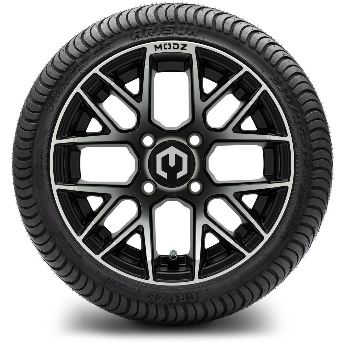 MODZ® 12" Matrix Machined Matte Black Wheels & Street Tires Combo