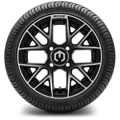 MODZ® 12" Matrix Machined Matte Black Wheels & Street Tires Combo