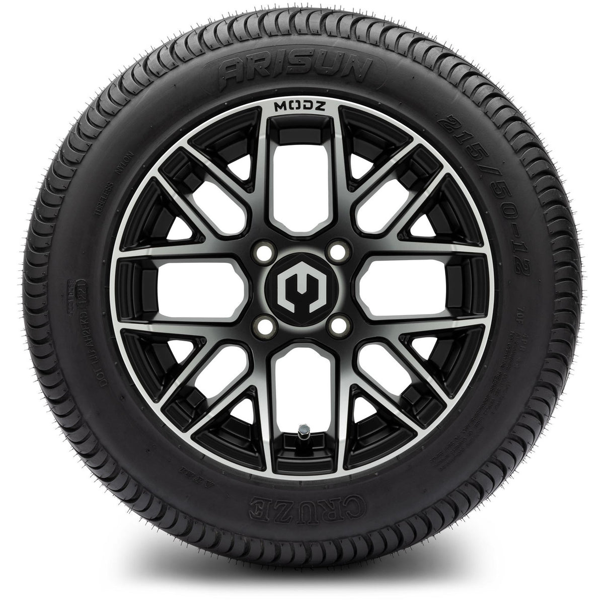 MODZ® 12" Matrix Machined Matte Black Wheels & Street Tires Combo