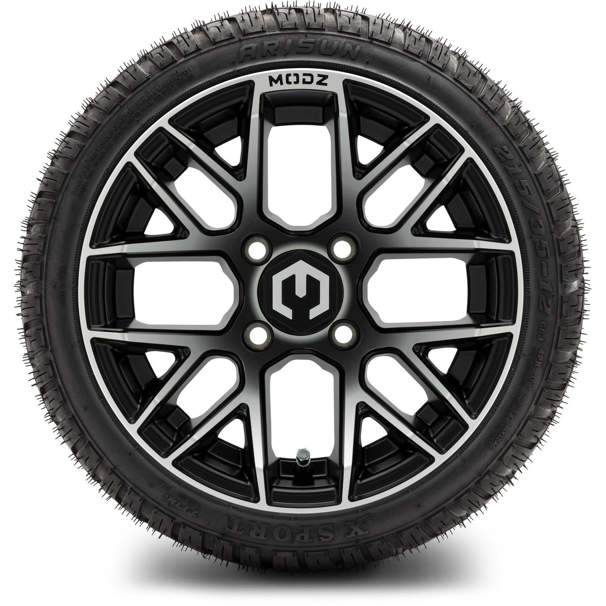 MODZ® 12" Matrix Machined Matte Black Wheels & Street Tires Combo