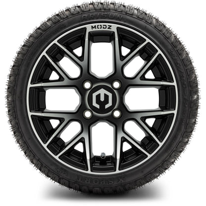 MODZ® 12" Matrix Machined Matte Black Wheels & Street Tires Combo